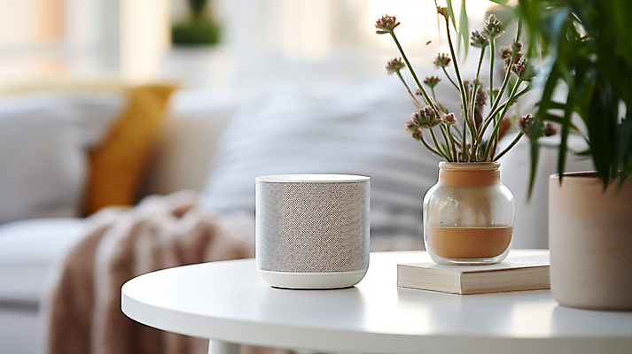 JPG 편집이미지 음악 탁자 실내 사람없음 책 인테리어 꽃병 스피커 디지털합성 블루투스 편집실사 AI포토 AI콘텐츠 디자인 꽃 음향기기 가구 문화예술 내부 CG 파일형식