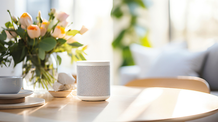 JPG 편집이미지 음악 탁자 실내 사람없음 인테리어 꽃병 스피커 디지털합성 블루투스 편집실사 AI포토 AI콘텐츠 디자인 꽃 음향기기 가구 문화예술 내부 CG 파일형식