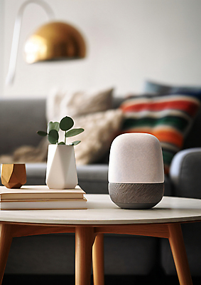 JPG 편집이미지 음악 탁자 실내 사람없음 책 인테리어 꽃병 스피커 디지털합성 블루투스 편집실사 AI포토 AI콘텐츠 디자인 꽃 음향기기 가구 문화예술 내부 CG 파일형식