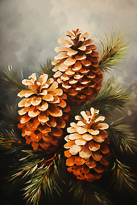 JPG 겨울 일러스트 자연 사람없음 눈 소나무 솔방울 솔잎 국내일러스트 AI일러스트 AI콘텐츠 자연요소 나무 계절 잎 날씨 생태계 파일형식