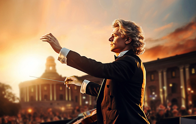 JPG 편집이미지 노년 남자 하늘 한명 들기 정장 손짓 상반신 갈색 일몰 역동적 지휘봉 지휘자 지휘 오케스트라 노인남자한명만 편집실사 AI인물포토 AI콘텐츠 1 옷 컬러 컨셉 모션 사람 성인 노을 음악가 악단 CG 남자한명만 노인남자만 파일형식 AI포토