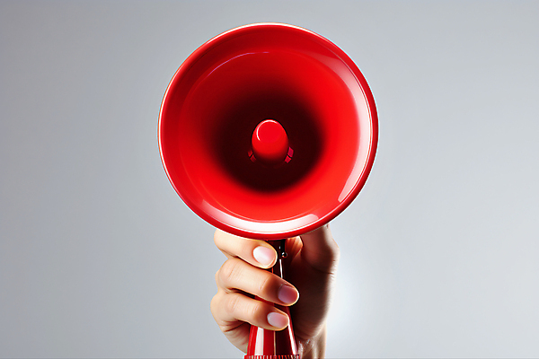 JPG 편집이미지 손 들기 이벤트 신체부위 빨간색 확성기 잡기 알림 디지털합성 편집실사 AI인물포토 AI콘텐츠 컬러 모션 사람 CG 파일형식 AI포토