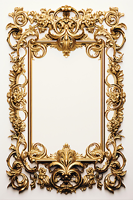 JPG 편집이미지 프레임 액자틀 사람없음 거울 금색 빈티지 화려 합성 편집실사 AI포토 AI콘텐츠 컬러 액자 컨셉 틀 CG 파일형식