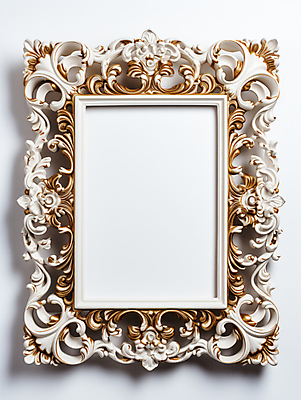 JPG 편집이미지 프레임 액자틀 사람없음 거울 금색 흰색 빈티지 화려 합성 편집실사 AI포토 AI콘텐츠 컬러 액자 컨셉 틀 CG 파일형식