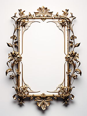 JPG 편집이미지 프레임 액자틀 사람없음 거울 금색 빈티지 화려 합성 편집실사 AI포토 AI콘텐츠 컬러 액자 컨셉 틀 CG 파일형식