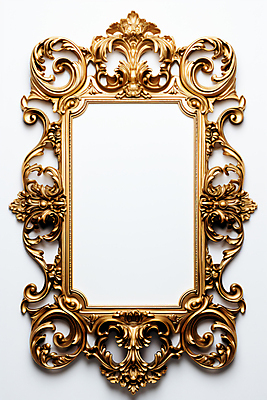 JPG 편집이미지 프레임 액자틀 사람없음 거울 금색 빈티지 화려 합성 편집실사 AI포토 AI콘텐츠 컬러 액자 컨셉 틀 CG 파일형식