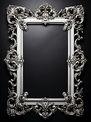 JPG 편집이미지 프레임 액자틀 사람없음 거울 빈티지 화려 은색 합성 편집실사 AI포토 AI콘텐츠 컬러 액자 컨셉 틀 CG 파일형식