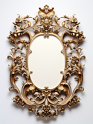 JPG 편집이미지 프레임 액자틀 사람없음 거울 금색 빈티지 화려 합성 편집실사 AI포토 AI콘텐츠 컬러 액자 컨셉 틀 CG 파일형식