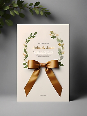 PSD 편집이미지 리본 결혼 나뭇잎 사람없음 디지털합성 청첩장 초대장 편집소스 이미지편집 잎 카드_감사 이벤트 파일형식