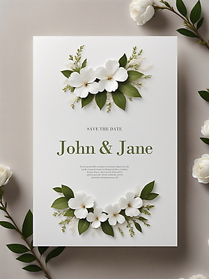 PSD 편집이미지 꽃 결혼 나뭇잎 사람없음 흰색 디지털합성 청첩장 초대장 편집소스 이미지편집 식물 컬러 잎 카드_감사 이벤트 파일형식