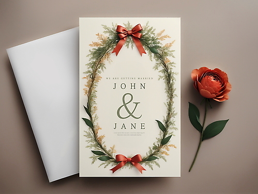 PSD 편집이미지 꽃 리본 결혼 나뭇잎 프레임 사람없음 디지털합성 청첩장 초대장 편집소스 이미지편집 식물 잎 카드_감사 이벤트 파일형식