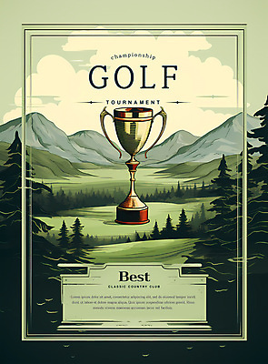 PSD 나무 구름 포스터 일러스트 골프장 자연 하늘 산 풍경 잔디 사람없음 초록색 우승 빈티지 트로피 시상 국내일러스트 자연요소 식물 컬러 컨셉 골프 스포츠시설 최고 상_우승 생태계 파일형식