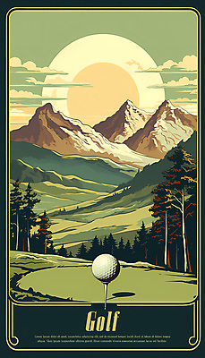 PSD 나무 구름 포스터 일러스트 골프장 자연 하늘 산 골프공 풍경 잔디 사람없음 초록색 빈티지 국내일러스트 자연요소 식물 컬러 컨셉 골프 공 스포츠시설 골프용품 생태계 파일형식