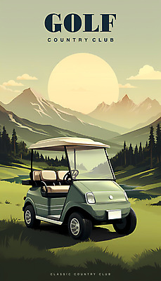 PSD 나무 구름 포스터 일러스트 골프장 자연 하늘 산 풍경 잔디 사람없음 초록색 빈티지 골프카트 국내일러스트 자연요소 식물 컬러 컨셉 골프 스포츠시설 골프용품 생태계 파일형식
