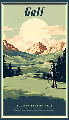 전신 PSD 나무 구름 남자 포스터 일러스트 골프장 자연 하늘 산 한명 풍경 잔디 성인 초록색 빈티지 성인남자한명만 국내일러스트 자연요소 식물 1 컬러 컨셉 골프 스포츠시설 사람 생태계 남자한명만 성인남자만 파일형식