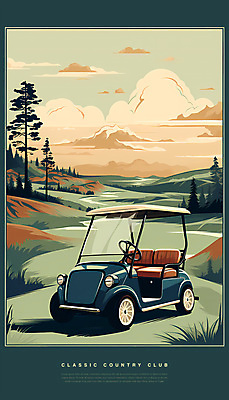 PSD 나무 구름 포스터 일러스트 골프장 자연 하늘 풍경 잔디 사람없음 초록색 빈티지 골프카트 국내일러스트 자연요소 식물 컬러 컨셉 골프 스포츠시설 골프용품 생태계 파일형식