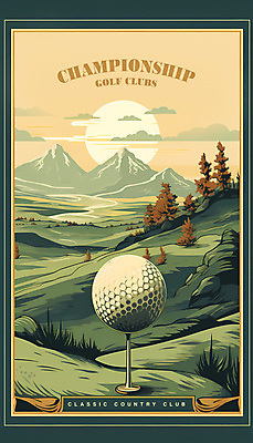 PSD 나무 구름 포스터 일러스트 골프장 자연 하늘 산 골프공 풍경 잔디 사람없음 초록색 빈티지 국내일러스트 자연요소 식물 컬러 컨셉 골프 공 스포츠시설 골프용품 생태계 파일형식