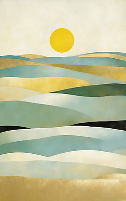 JPG 바다 일러스트 자연 새해 풍경 사람없음 태양 일출 국내일러스트 AI일러스트 AI콘텐츠 자연요소 노을 생태계 파일형식