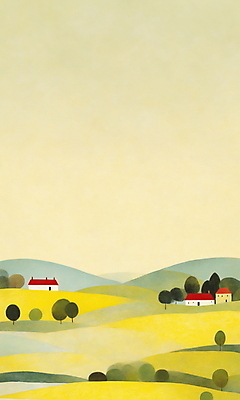 JPG 나무 일러스트 자연 새해 산 풍경 사람없음 태양 노란색 마을 국내일러스트 AI일러스트 AI콘텐츠 자연요소 식물 컬러 생태계 파일형식