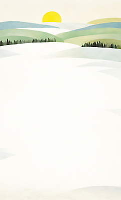 JPG 나무 겨울 일러스트 자연 새해 산 풍경 사람없음 태양 일출 설원 흰색 눈덮임 국내일러스트 AI일러스트 AI콘텐츠 자연요소 식물 계절 컬러 컨셉 눈_날씨 노을 생태계 파일형식