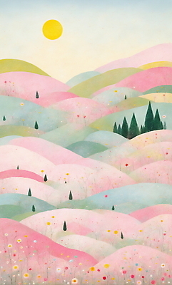 JPG 나무 일러스트 자연 새해 산 풍경 사람없음 태양 일출 국내일러스트 AI일러스트 AI콘텐츠 자연요소 식물 노을 생태계 파일형식