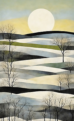 JPG 나무 일러스트 자연 새해 산 풍경 사람없음 태양 일출 국내일러스트 AI일러스트 AI콘텐츠 자연요소 식물 노을 생태계 파일형식