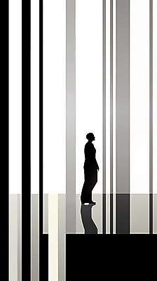 JPG 전신 편집이미지 실루엣 선 그림자 한명 사람 성인 검은색 흰색 성인한명만 미니멀 이미지편집 편집실사 AI컴퓨터그래픽 AI콘텐츠 1 컬러 촬영기법 CG 성인만 파일형식