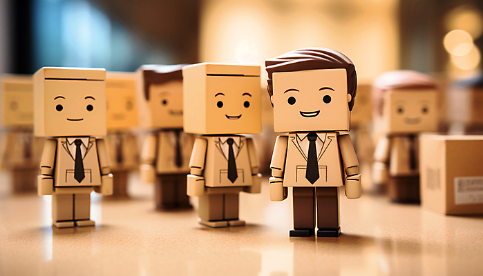 JPG 편집이미지 인형 비즈니스 미소 정장 사람없음 상자 피규어 직장인 종이인형 핸드메이드 편집실사 AI포토 AI콘텐츠 직업 옷 표정 미니어처 CG 파일형식