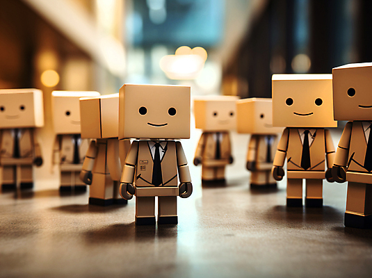 JPG 편집이미지 인형 비즈니스 미소 정장 사람없음 상자 피규어 직장인 종이인형 핸드메이드 편집실사 AI포토 AI콘텐츠 직업 옷 표정 미니어처 CG 파일형식