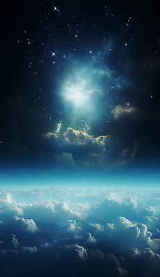 JPG 구름 편집이미지 별 백그라운드 하늘 사람없음 파란색 판타지 우주 신비 디지털합성 이미지편집 편집실사 AI컴퓨터그래픽 AI콘텐츠 자연요소 컬러 컨셉 상상 CG 파일형식