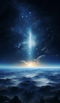 JPG 구름 편집이미지 백그라운드 하늘 사람없음 파란색 판타지 우주 신비 디지털합성 이미지편집 편집실사 AI컴퓨터그래픽 AI콘텐츠 자연요소 컬러 컨셉 상상 CG 파일형식