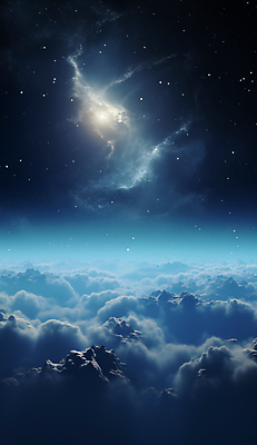 JPG 구름 편집이미지 백그라운드 하늘 사람없음 파란색 판타지 우주 신비 디지털합성 이미지편집 편집실사 AI컴퓨터그래픽 AI콘텐츠 자연요소 컬러 컨셉 상상 CG 파일형식