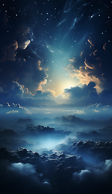 JPG 구름 편집이미지 백그라운드 하늘 사람없음 파란색 판타지 우주 신비 디지털합성 이미지편집 편집실사 AI컴퓨터그래픽 AI콘텐츠 자연요소 컬러 컨셉 상상 CG 파일형식