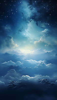 JPG 구름 편집이미지 백그라운드 하늘 사람없음 파란색 판타지 우주 신비 디지털합성 이미지편집 편집실사 AI컴퓨터그래픽 AI콘텐츠 자연요소 컬러 컨셉 상상 CG 파일형식