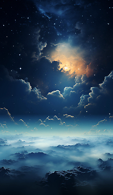 JPG 구름 편집이미지 백그라운드 하늘 사람없음 파란색 판타지 태양 우주 신비 디지털합성 이미지편집 편집실사 AI컴퓨터그래픽 AI콘텐츠 자연요소 컬러 컨셉 상상 CG 파일형식