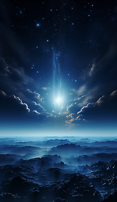 JPG 구름 편집이미지 별 백그라운드 하늘 사람없음 파란색 판타지 우주 신비 디지털합성 이미지편집 편집실사 AI컴퓨터그래픽 AI콘텐츠 자연요소 컬러 컨셉 상상 CG 파일형식