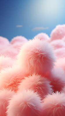 JPG 편집이미지 분홍색 털 사람없음 디지털합성 부드러움 뭉치 칼라솜 이미지편집 편집실사 AI컴퓨터그래픽 AI콘텐츠 컬러 감각 CG 부자재 파일형식