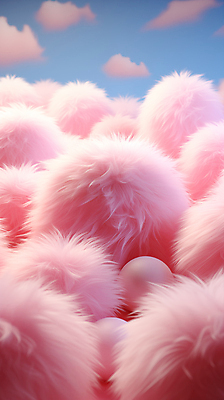 JPG 편집이미지 분홍색 털 사람없음 디지털합성 부드러움 뭉치 칼라솜 이미지편집 편집실사 AI컴퓨터그래픽 AI콘텐츠 컬러 감각 CG 부자재 파일형식