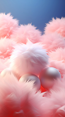 JPG 편집이미지 분홍색 털 사람없음 디지털합성 부드러움 뭉치 칼라솜 이미지편집 편집실사 AI컴퓨터그래픽 AI콘텐츠 컬러 감각 CG 부자재 파일형식