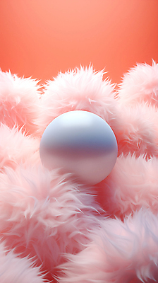 JPG 편집이미지 분홍색 털 사람없음 원형 구슬 디지털합성 부드러움 뭉치 칼라솜 이미지편집 편집실사 AI컴퓨터그래픽 AI콘텐츠 도형 컬러 감각 CG 부자재 파일형식