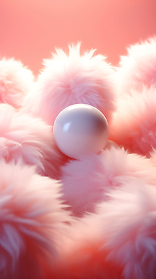 JPG 편집이미지 분홍색 털 사람없음 원형 구슬 디지털합성 부드러움 뭉치 칼라솜 이미지편집 편집실사 AI컴퓨터그래픽 AI콘텐츠 도형 컬러 감각 CG 부자재 파일형식