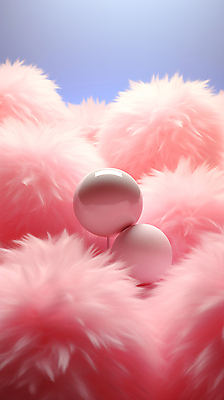 JPG 편집이미지 분홍색 털 사람없음 원형 구슬 디지털합성 부드러움 뭉치 칼라솜 이미지편집 편집실사 AI컴퓨터그래픽 AI콘텐츠 도형 컬러 감각 CG 부자재 파일형식