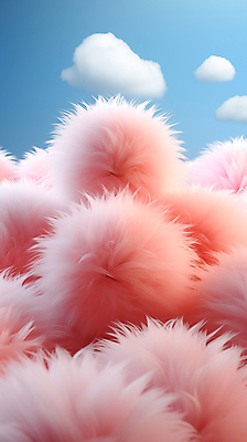 JPG 편집이미지 분홍색 털 사람없음 디지털합성 부드러움 뭉치 칼라솜 이미지편집 편집실사 AI컴퓨터그래픽 AI콘텐츠 컬러 감각 CG 부자재 파일형식