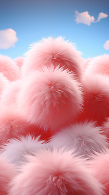 JPG 편집이미지 분홍색 털 사람없음 디지털합성 부드러움 뭉치 칼라솜 이미지편집 편집실사 AI컴퓨터그래픽 AI콘텐츠 컬러 감각 CG 부자재 파일형식