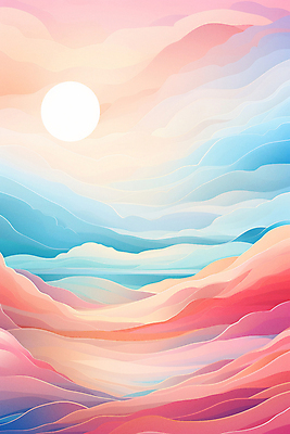 JPG 포스터 백그라운드 일러스트 자연 풍경 사람없음 태양 일출 일몰 분위기 미니멀 국내일러스트 AI일러스트 AI콘텐츠 자연요소 컨셉 노을 생태계 파일형식