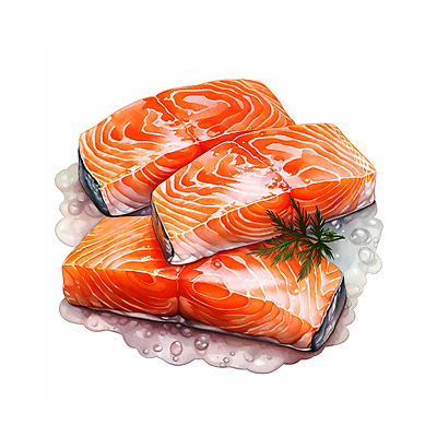JPG 음식 일러스트 수채화 요리 사람없음 신선 슬라이스 연어 국내일러스트 AI일러스트 AI콘텐츠 어류 파일형식