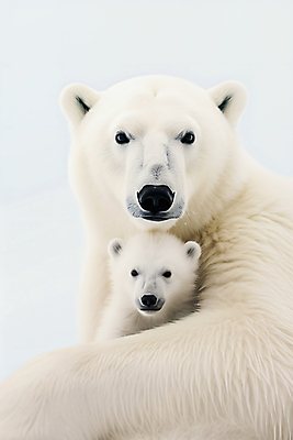 JPG 편집이미지 응시 두마리 곰 가족 안기 자연 사람없음 북극 북극곰 빙하 아기곰 편집실사 AI포토 AI콘텐츠 동물 시선 새끼 2 포유류 관계 모션 극지방 CG 생태계 파일형식