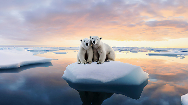 JPG 편집이미지 응시 바다 두마리 곰 가족 자연 사람없음 기댐 황혼 북극 북극곰 빙하 아기곰 편집실사 AI포토 AI콘텐츠 동물 시선 새끼 2 포유류 관계 모션 일몰 극지방 CG 생태계 파일형식