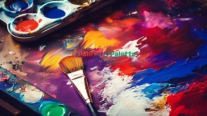 PSD 편집이미지 예술 붓터치 미술 사람없음 컬러풀 페인트 물감 붓 팔레트 그림붓 카피스페이스 이미지편집 컬러 문화예술 공백 미술도구 파일형식