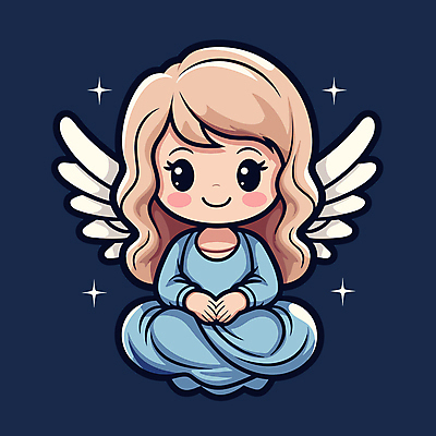 전신 원피스 여자 일러스트 천사 한명 상반신 파란색 반짝임 신성 천사날개 여자한명만 국내일러스트 AI파일 1 옷 컬러 날개 모션 사람 여자만 파일형식 벡터